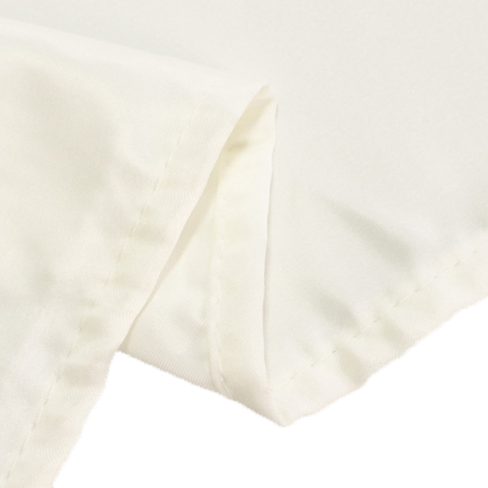 Ivory Lamour satin rectangle tablecloth, 60"x102".