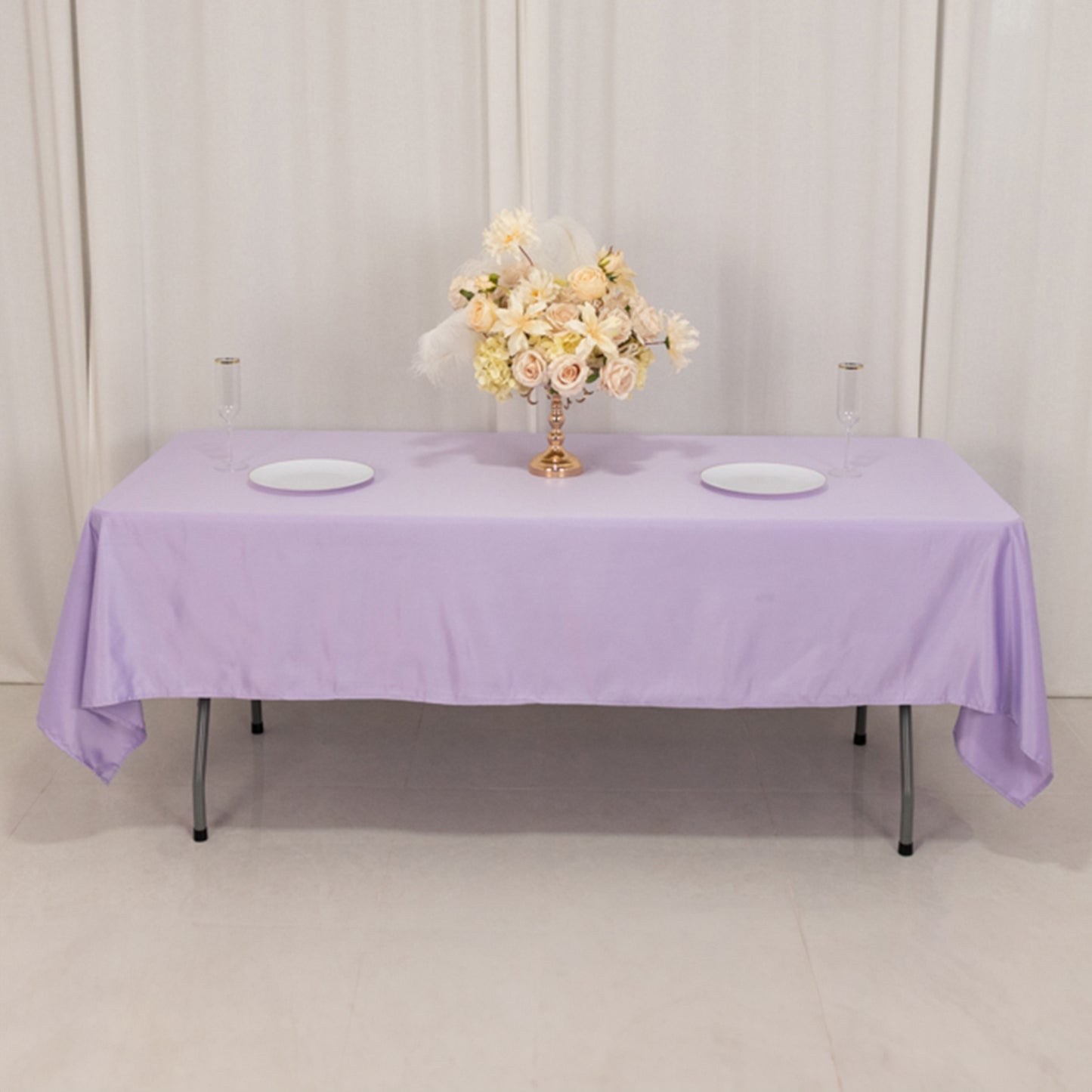 60"x102" Lavender Lilac Lamour Satin Rectangle Tablecloth