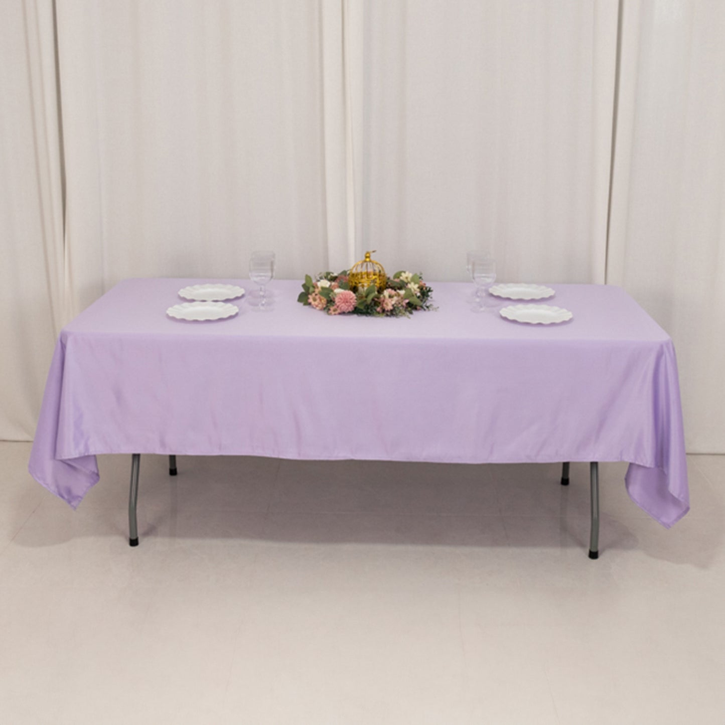 60"x102" Lavender Lilac Lamour Satin Rectangle Tablecloth