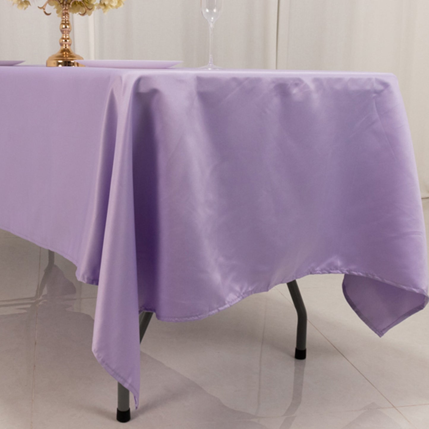 60"x102" Lavender Lilac Lamour Satin Rectangle Tablecloth
