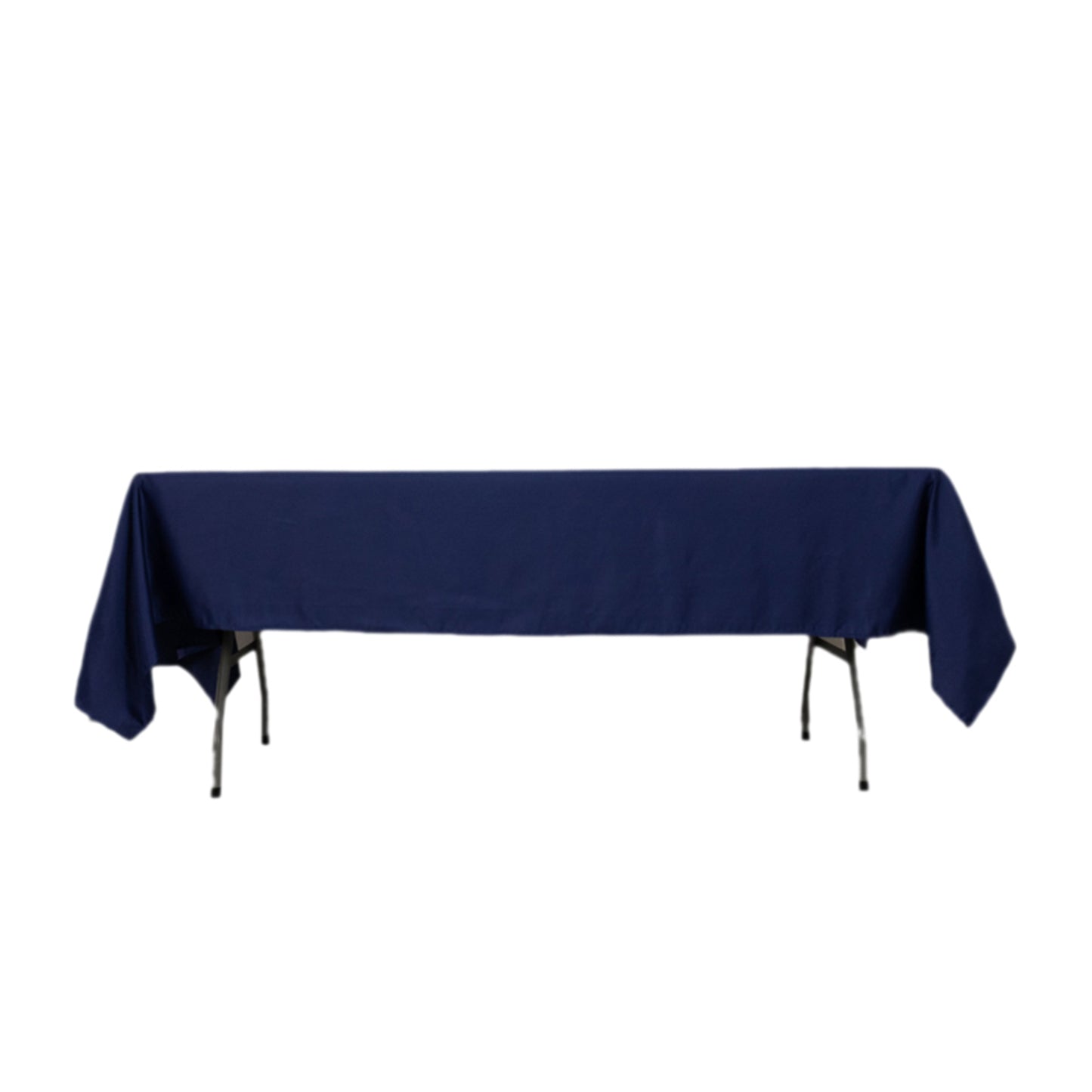 60"x102" Navy Blue Lamour Satin Rectangle Tablecloth