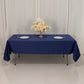 60"x102" Navy Blue Lamour Satin Rectangle Tablecloth