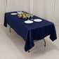 60"x102" Navy Blue Lamour Satin Rectangle Tablecloth