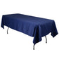 60"x102" Navy Blue Lamour Satin Rectangle Tablecloth