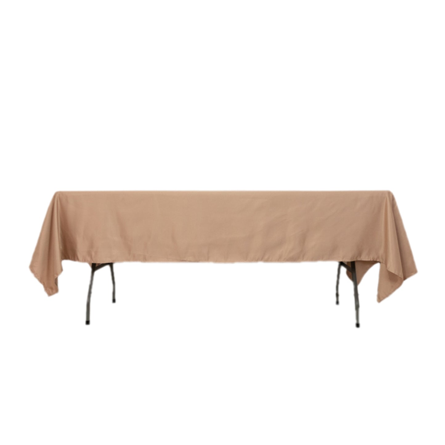 60"x102" Nude Lamour Satin Rectangle Tablecloth