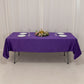 Purple satin rectangle tablecloth, 60"x102" for elegant table settings.