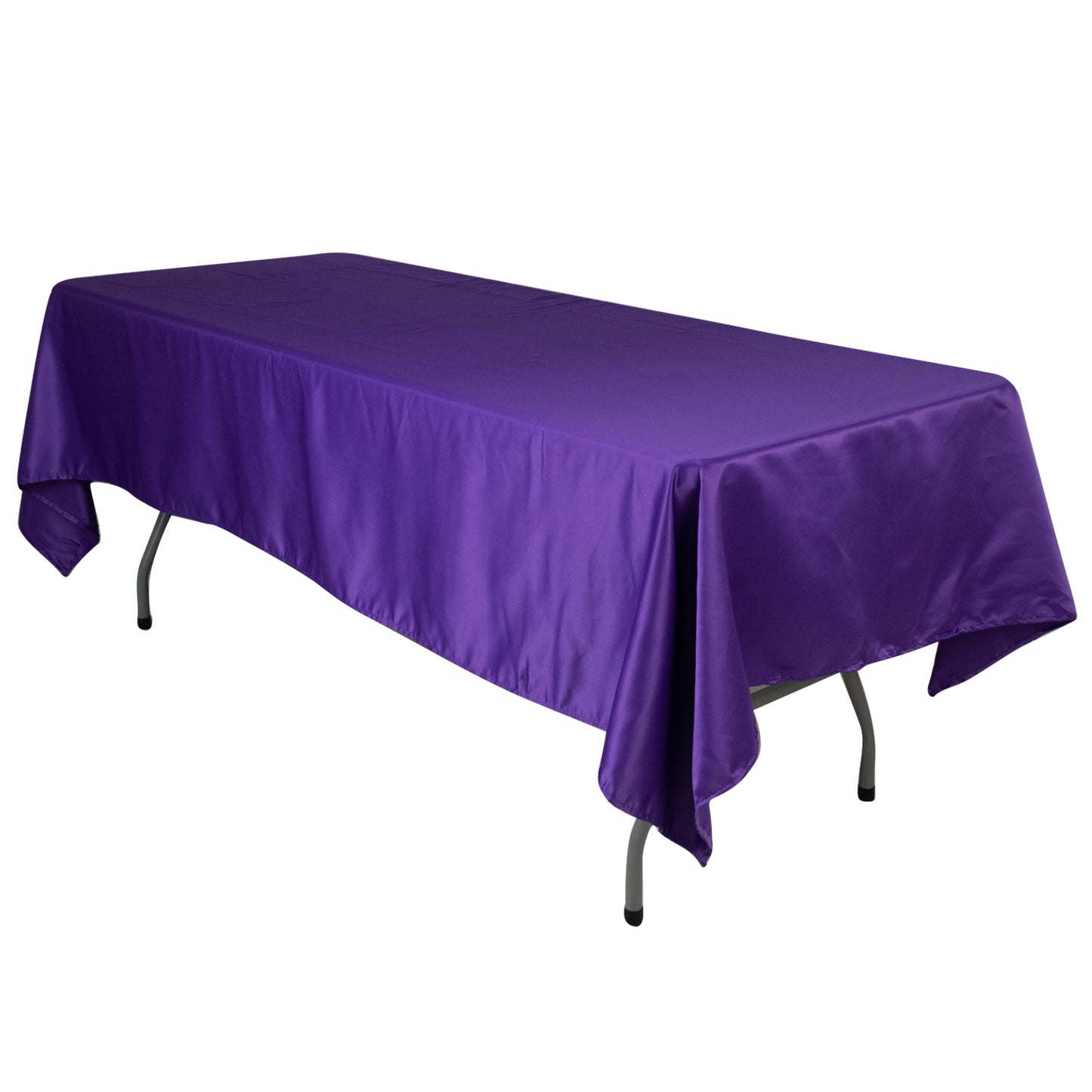 Purple satin rectangle tablecloth, 60"x102".