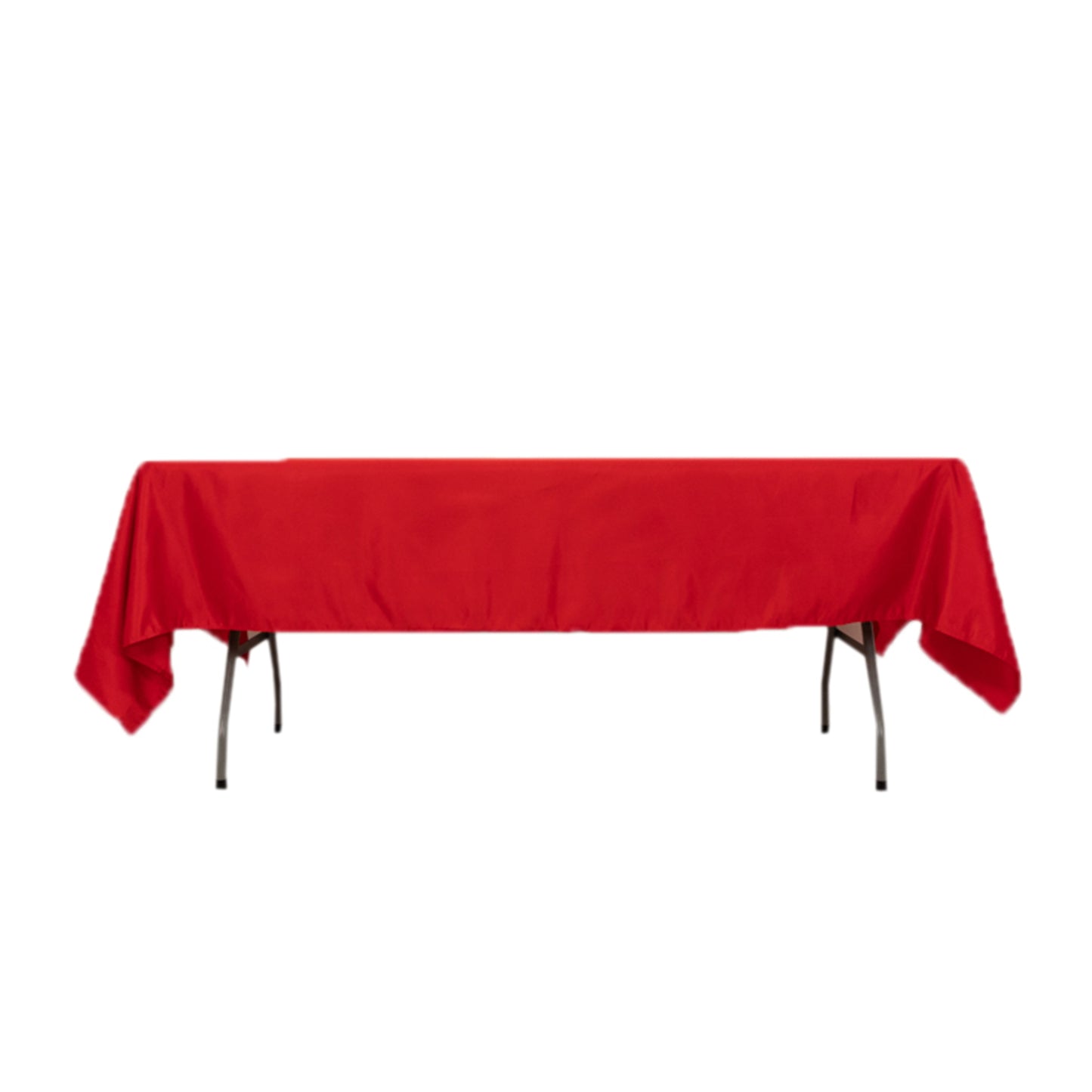 Red satin rectangle tablecloth, 60"x102".
