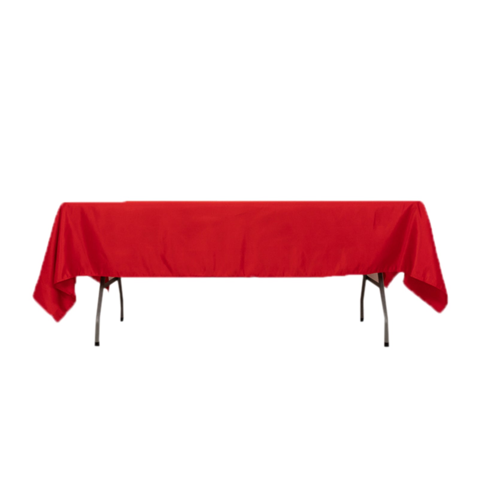 Red satin rectangle tablecloth, 60"x102".