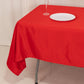 Red satin rectangle tablecloth, 60"x102" in size.