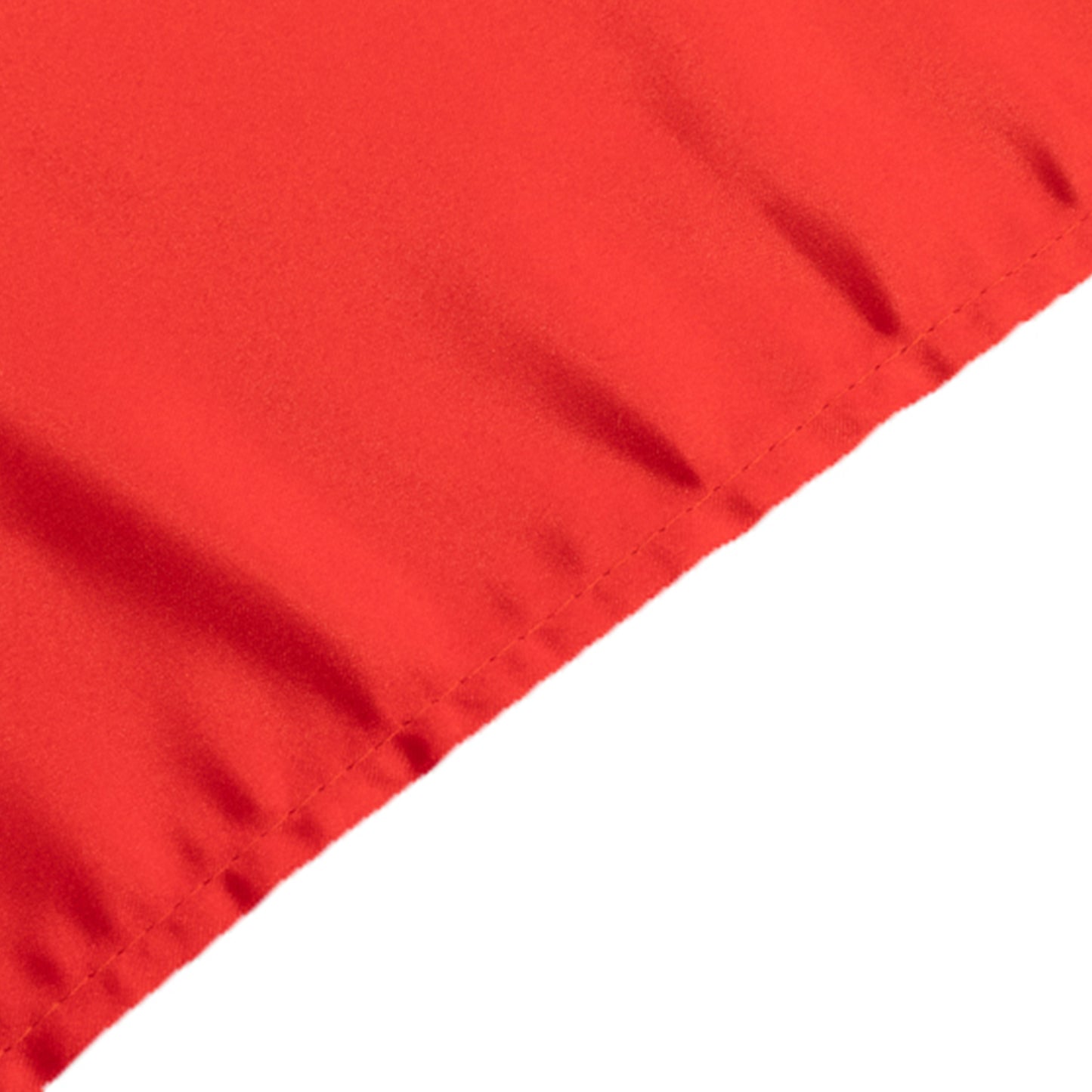Red satin tablecloth, 60"x102" rectangle size.