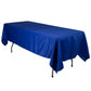 Royal blue satin rectangle tablecloth, 60"x102" size.