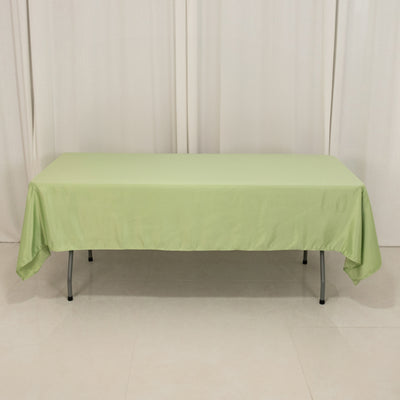 Exquisite Sage Green Seamless Lamour Satin Rectangular Tablecloth