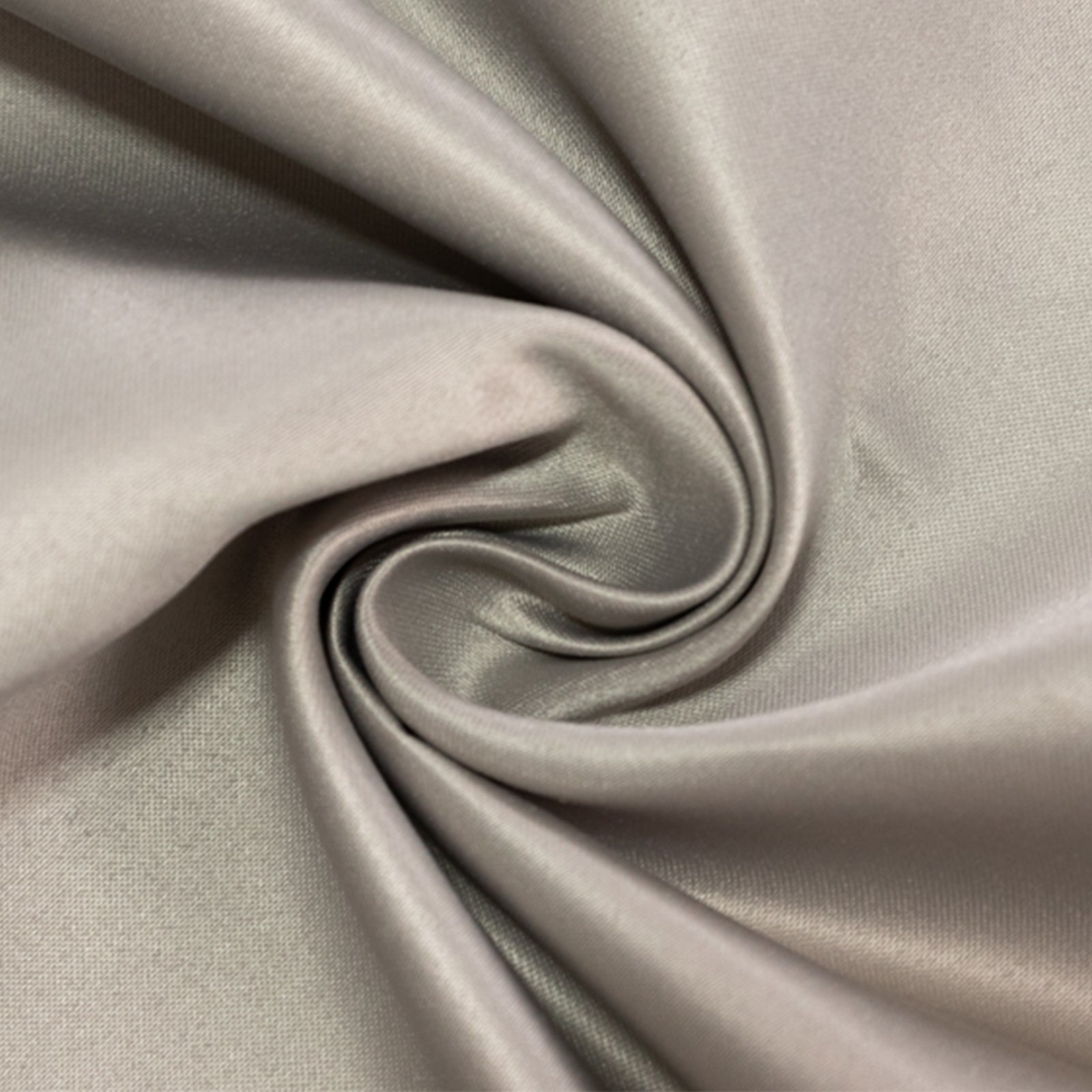 Silver Lamour Satin Tablecloth, 60"x102" rectangle, smooth fabric texture.