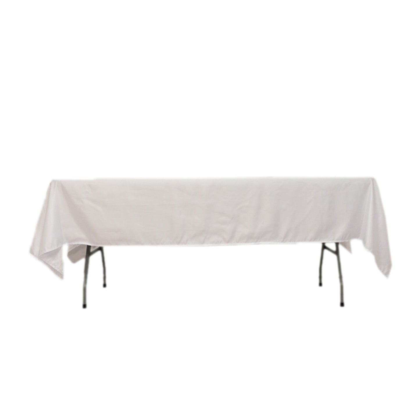 60"x102" White Lamour Satin Rectangle Tablecloth