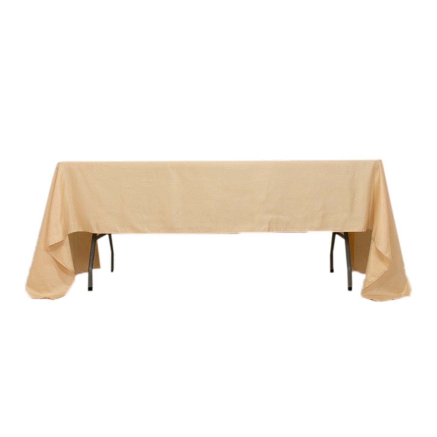 60"x126" Beige Lamour Satin Rectangle Tablecloth