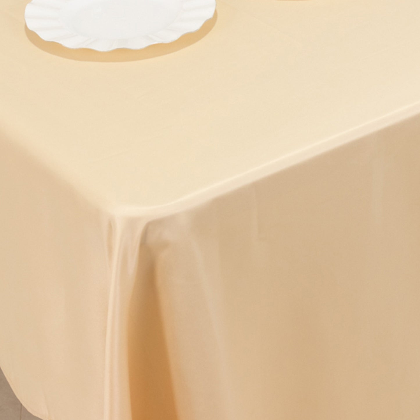 60"x126" Beige Lamour Satin Rectangle Tablecloth