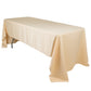 60"x126" Beige Lamour Satin Rectangle Tablecloth