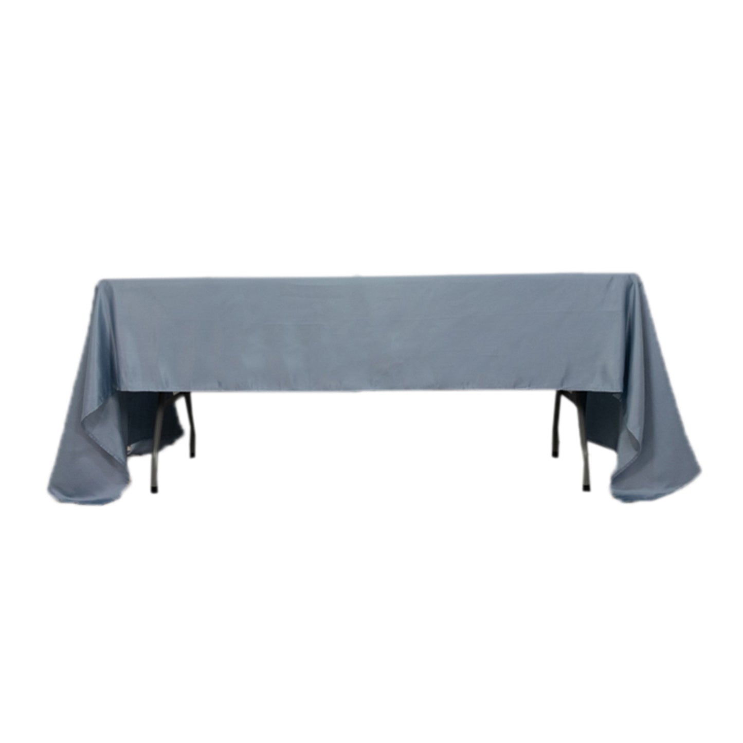 60"x126" Dusty Blue Lamour Satin Rectangle Tablecloth