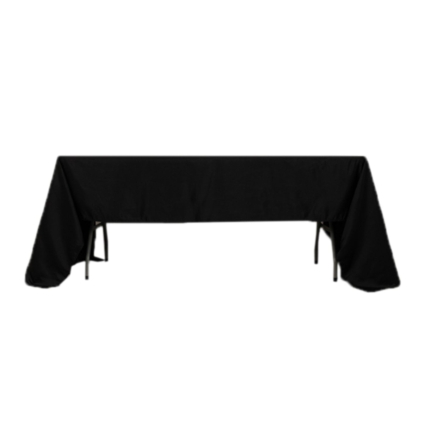 60"x126" Black Lamour Satin Rectangle Tablecloth