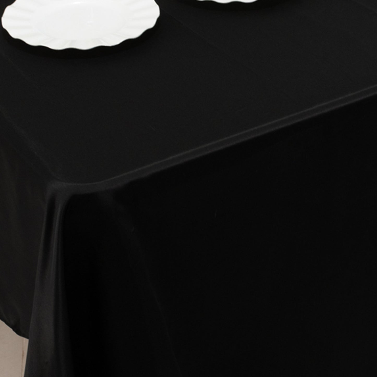 60"x126" Black Lamour Satin Rectangle Tablecloth