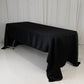 60"x126" Black Lamour Satin Rectangle Tablecloth
