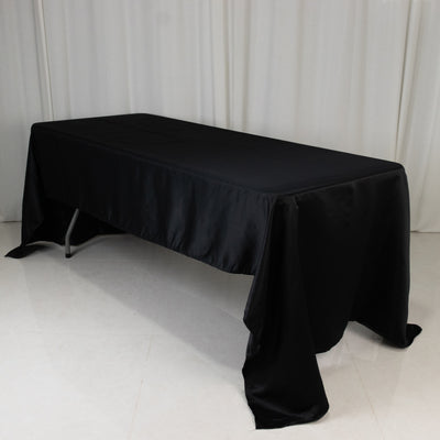 Black Lamour Satin Seamless Rectangle Tablecloth