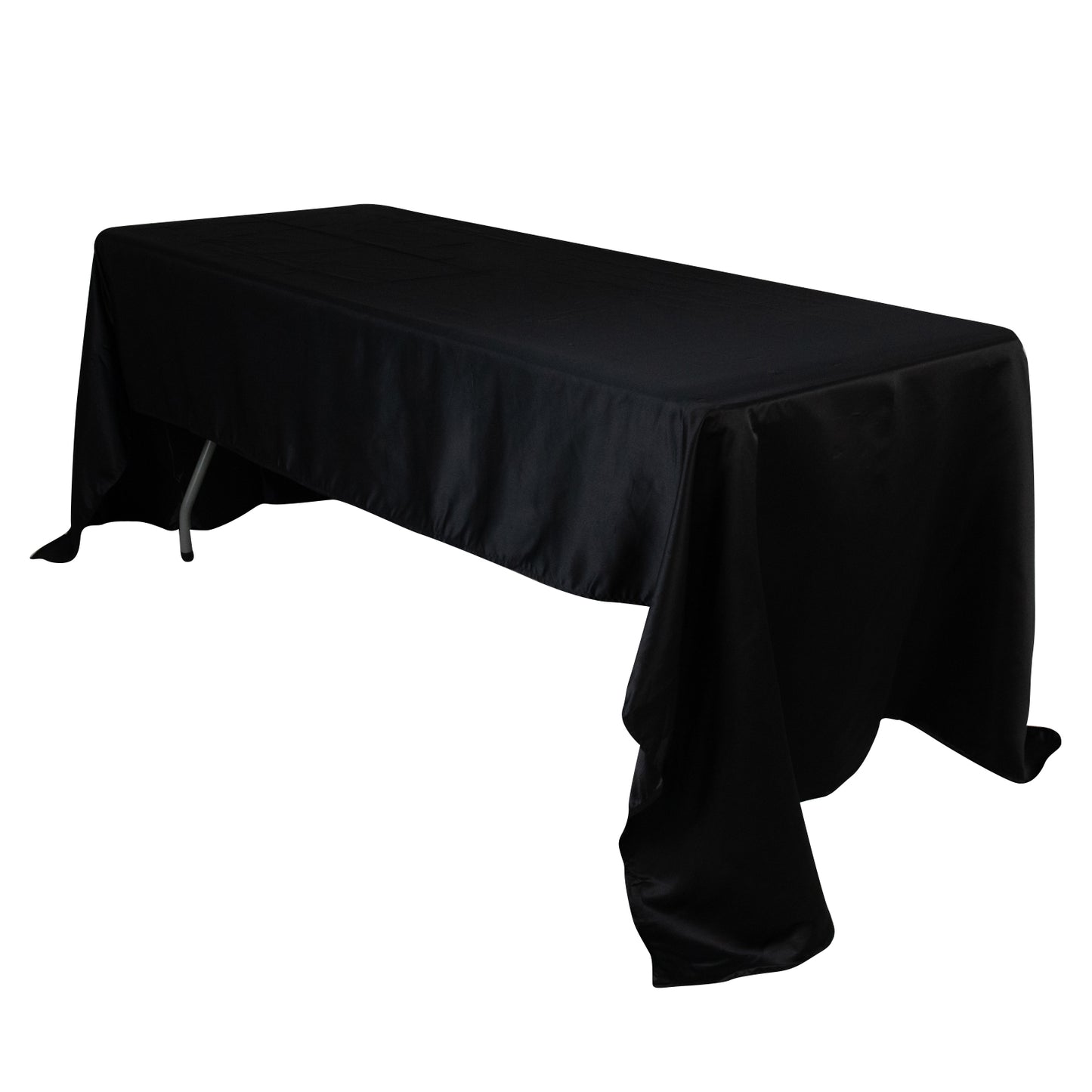 60"x126" Black Lamour Satin Rectangle Tablecloth