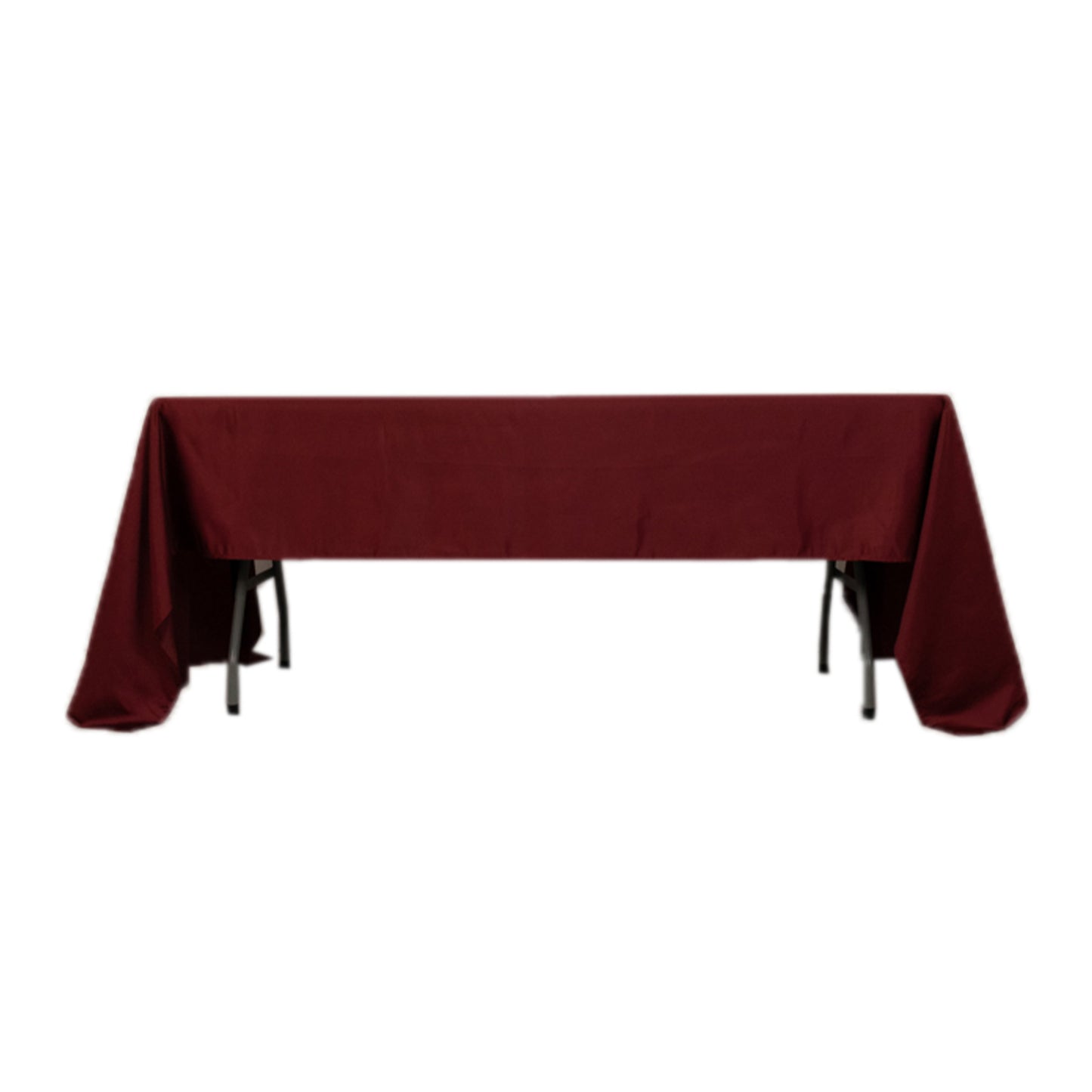 Burgundy satin rectangle tablecloth, 60"x126".