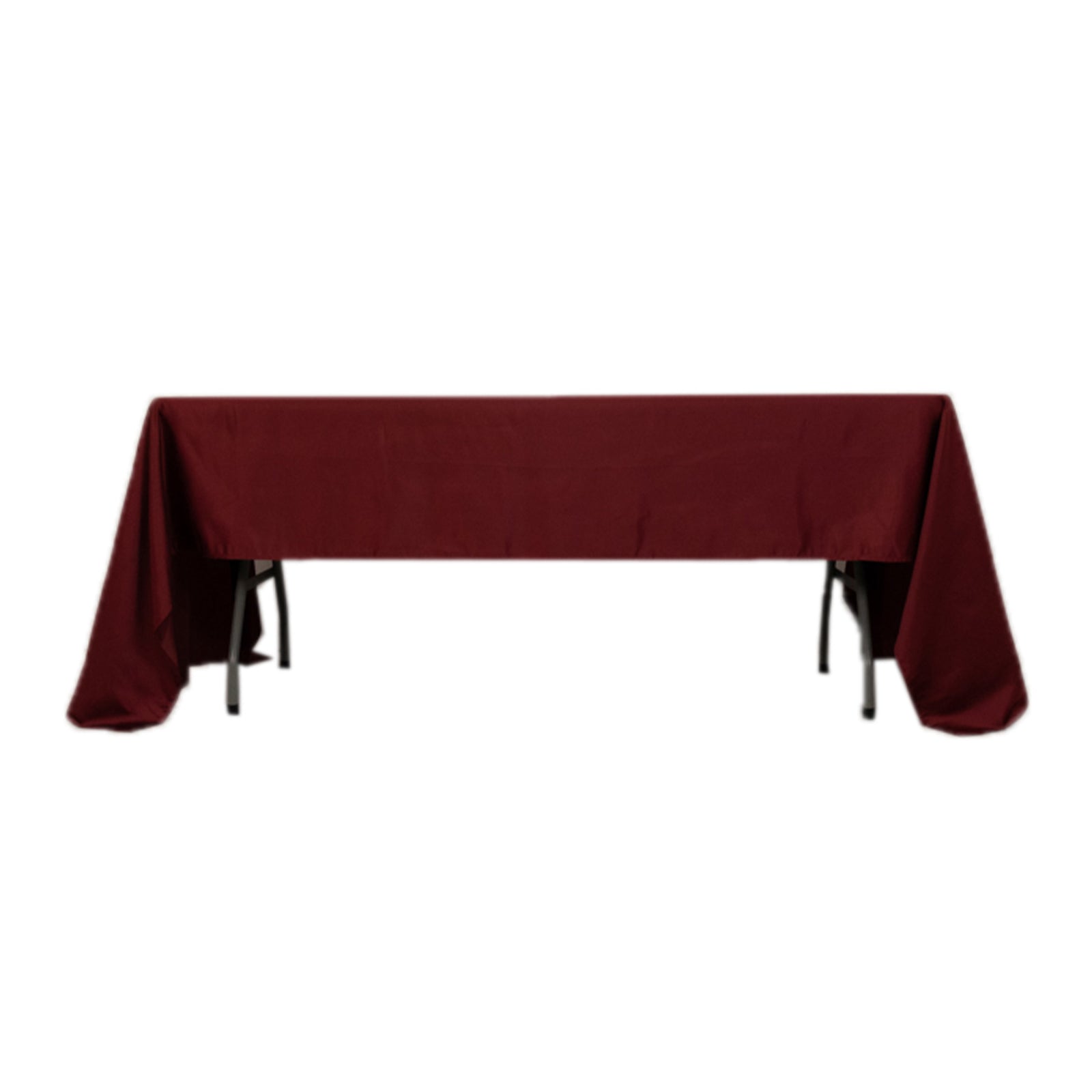 Burgundy satin rectangle tablecloth, 60"x126".
