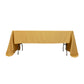 Champagne satin rectangle tablecloth, 60"x126", elegant and durable.