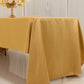 champagne satin rectangle tablecloth on a dining table