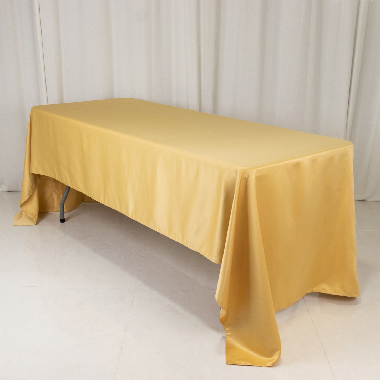 champagne satin rectangle tablecloth 60"x126