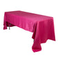 Fuchsia satin rectangle tablecloth, 60"x126", perfect for elegant events.