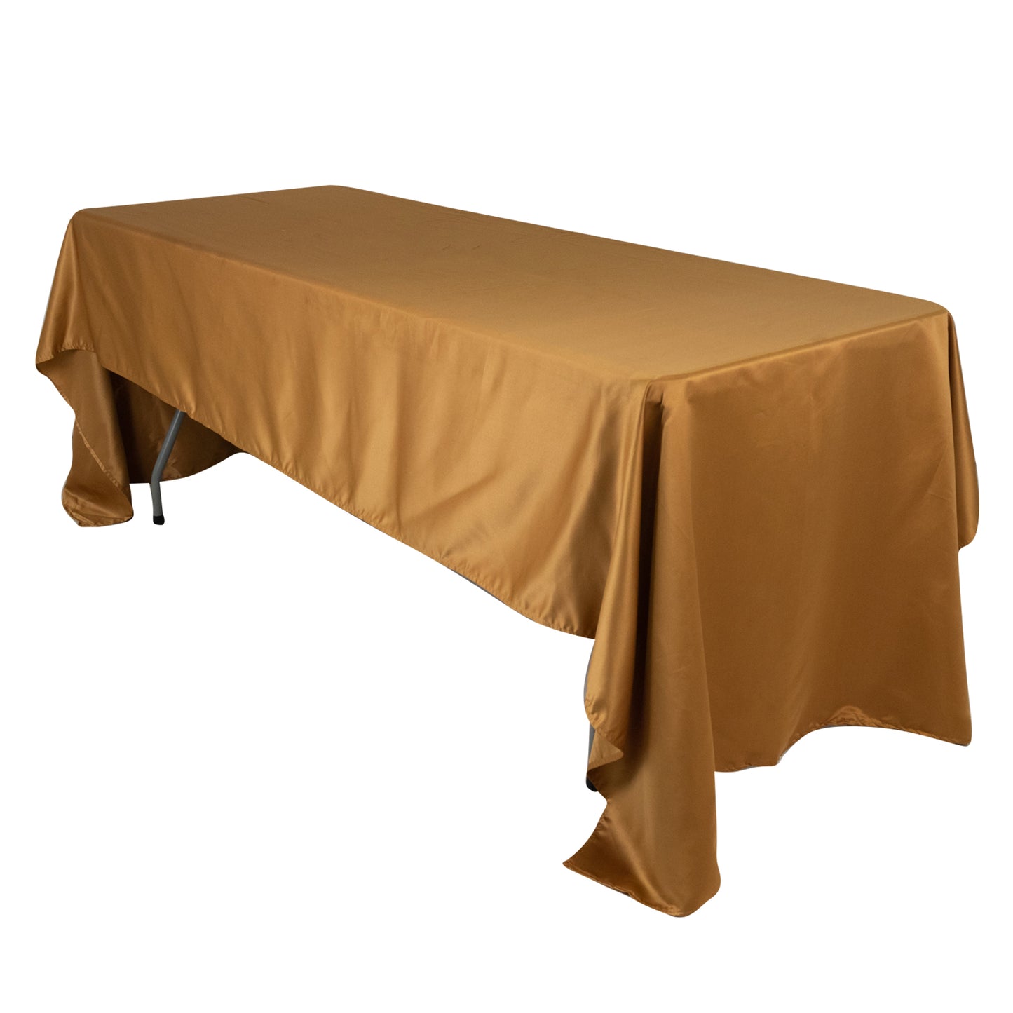 60"x126" Gold Lamour Satin Rectangle Tablecloth