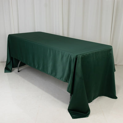 Hunter Emerald Green Lamour Satin Seamless Rectangle Tablecloth