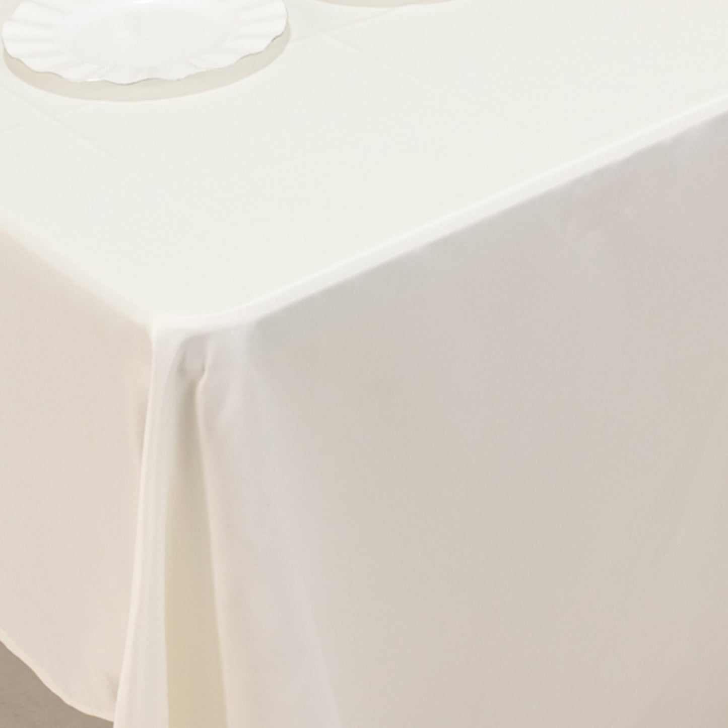 60"x126" Ivory Lamour Satin Rectangle Tablecloth