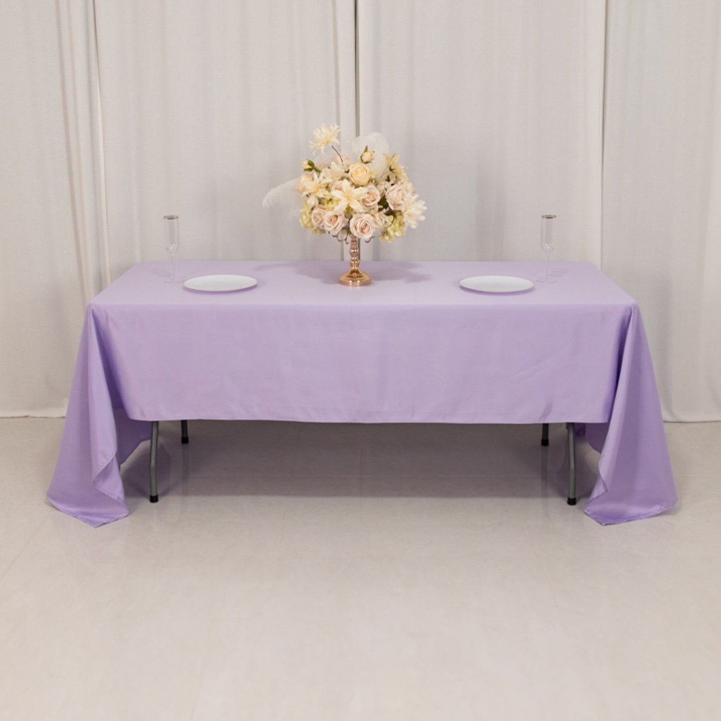 60"x126" Lavender Lilac Lamour Satin Rectangle Tablecloth