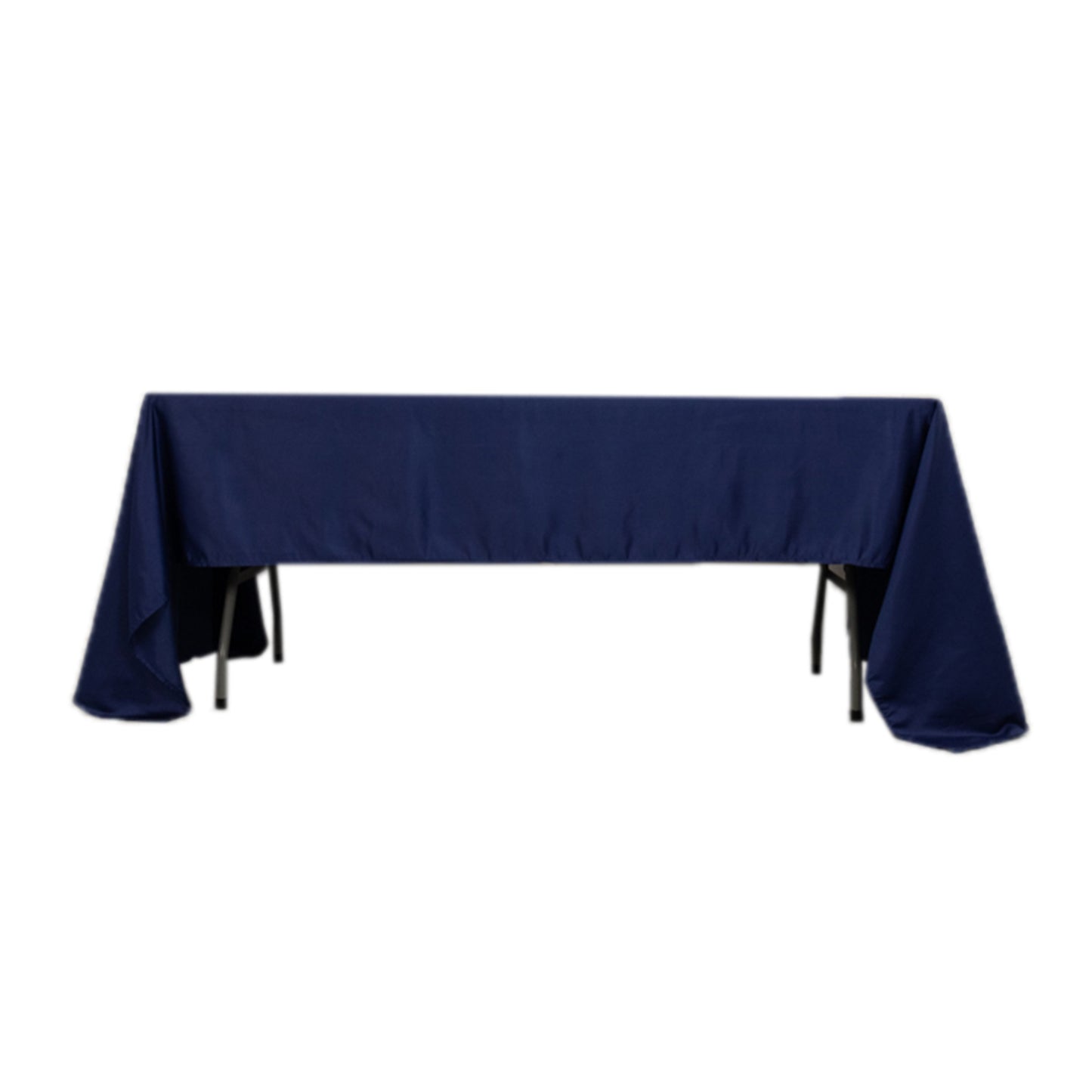 60"x126" Navy Blue Lamour Satin Rectangle Tablecloth