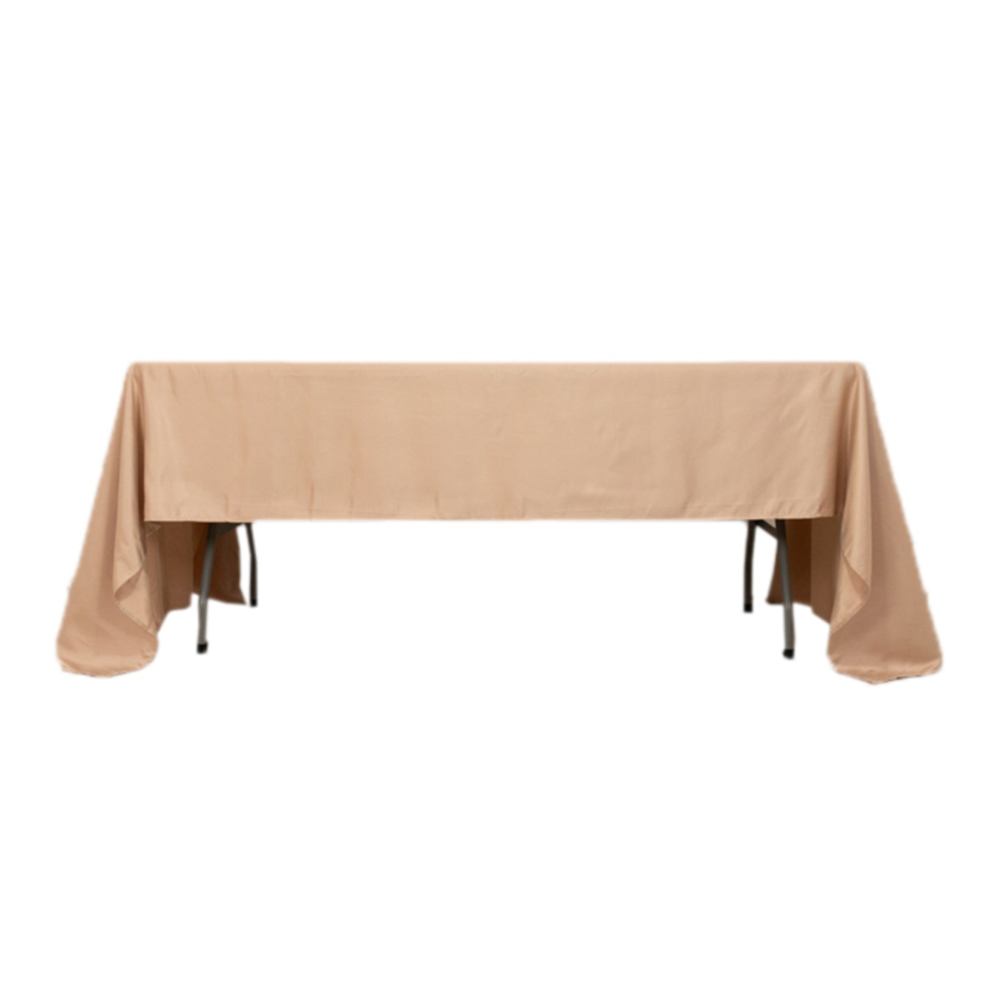 60"x126" Nude Lamour Satin Rectangle Tablecloth