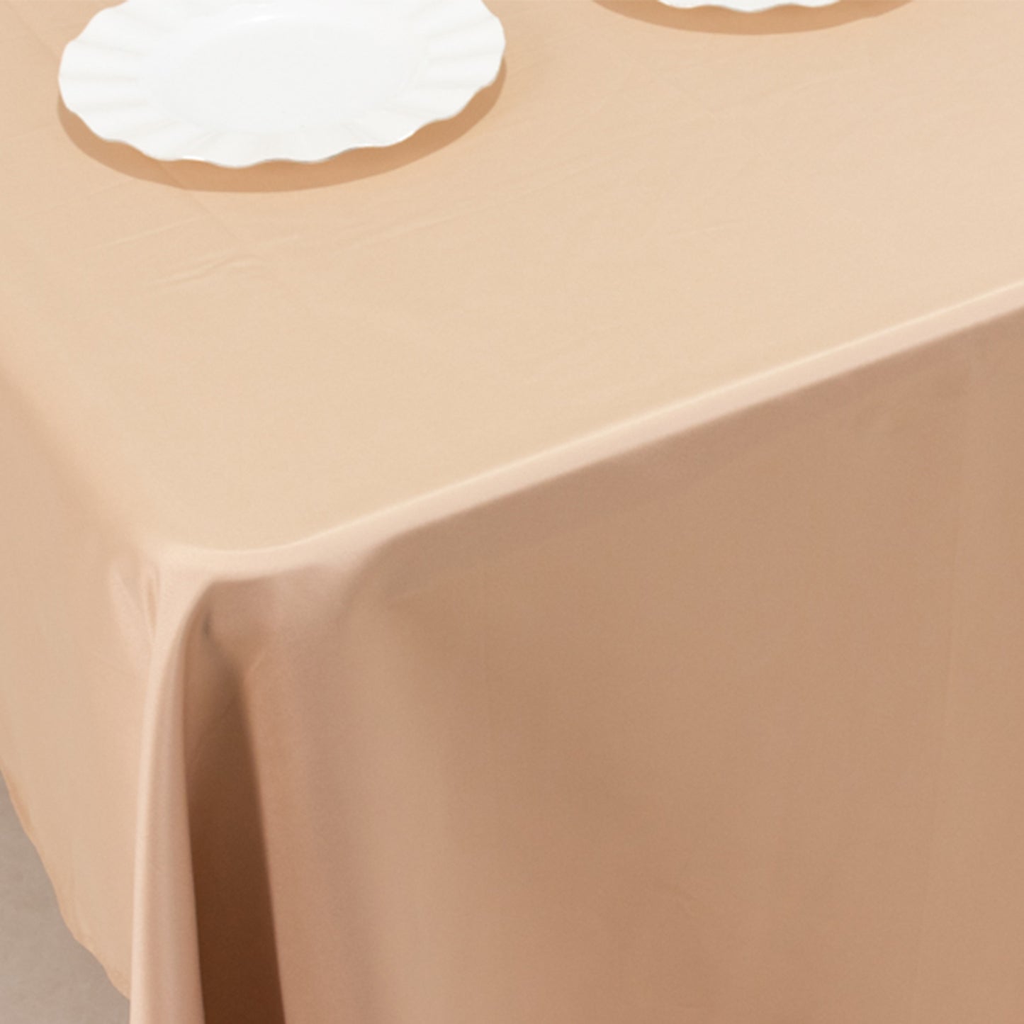 60"x126" Nude Lamour Satin Rectangle Tablecloth