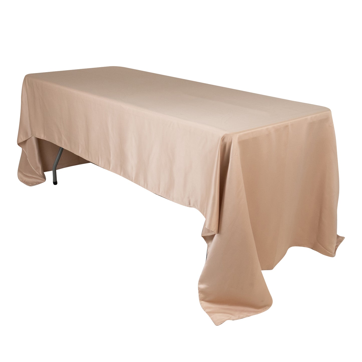 60"x126" Nude Lamour Satin Rectangle Tablecloth