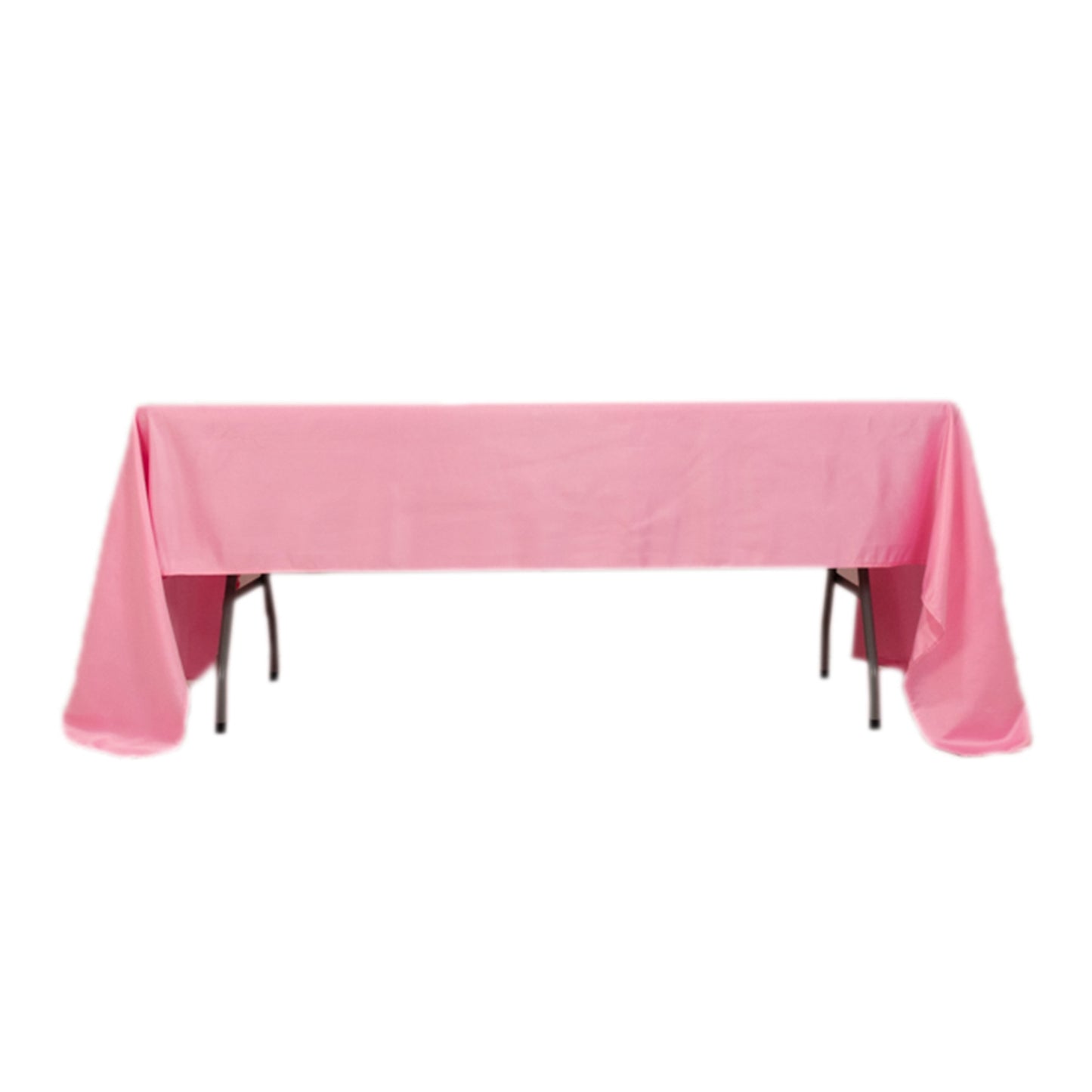 Pink satin rectangle tablecloth, 60"x126".