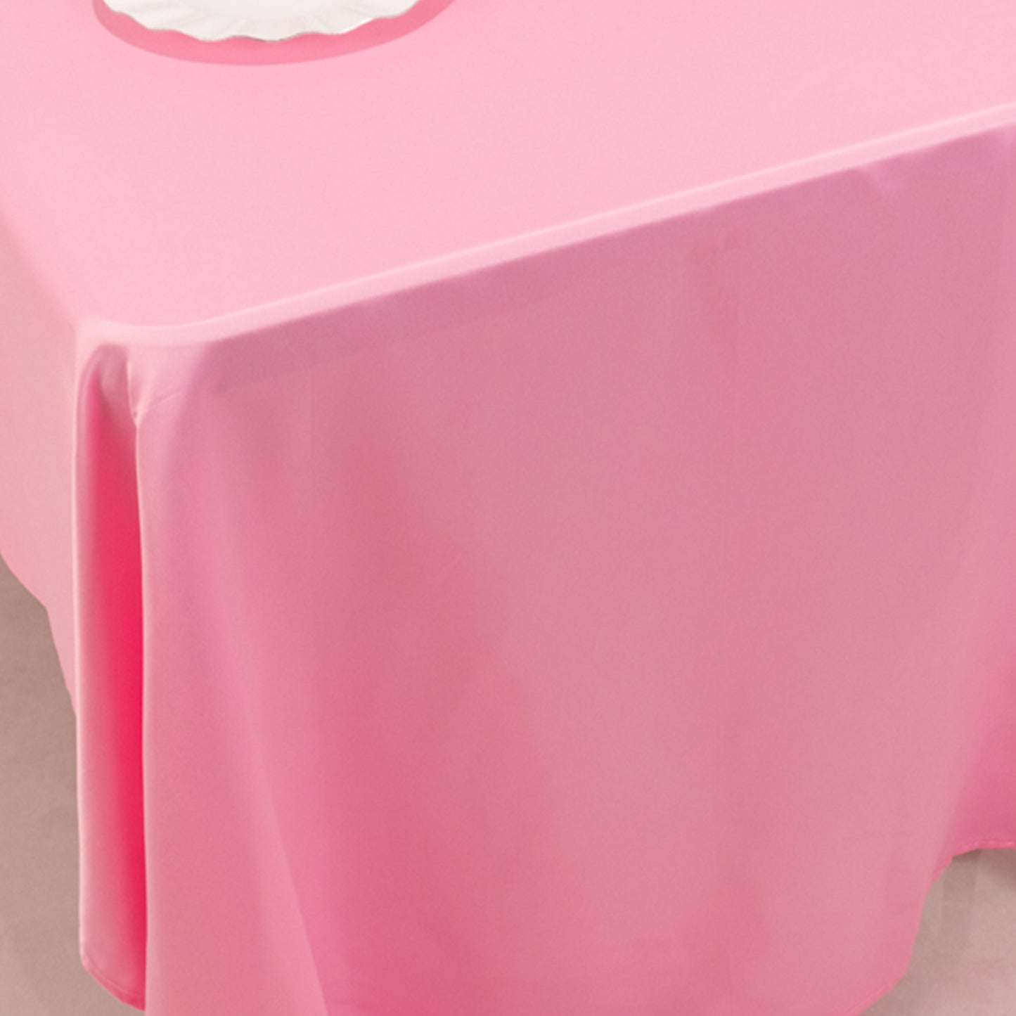 Pink satin rectangle tablecloth, 60"x126".