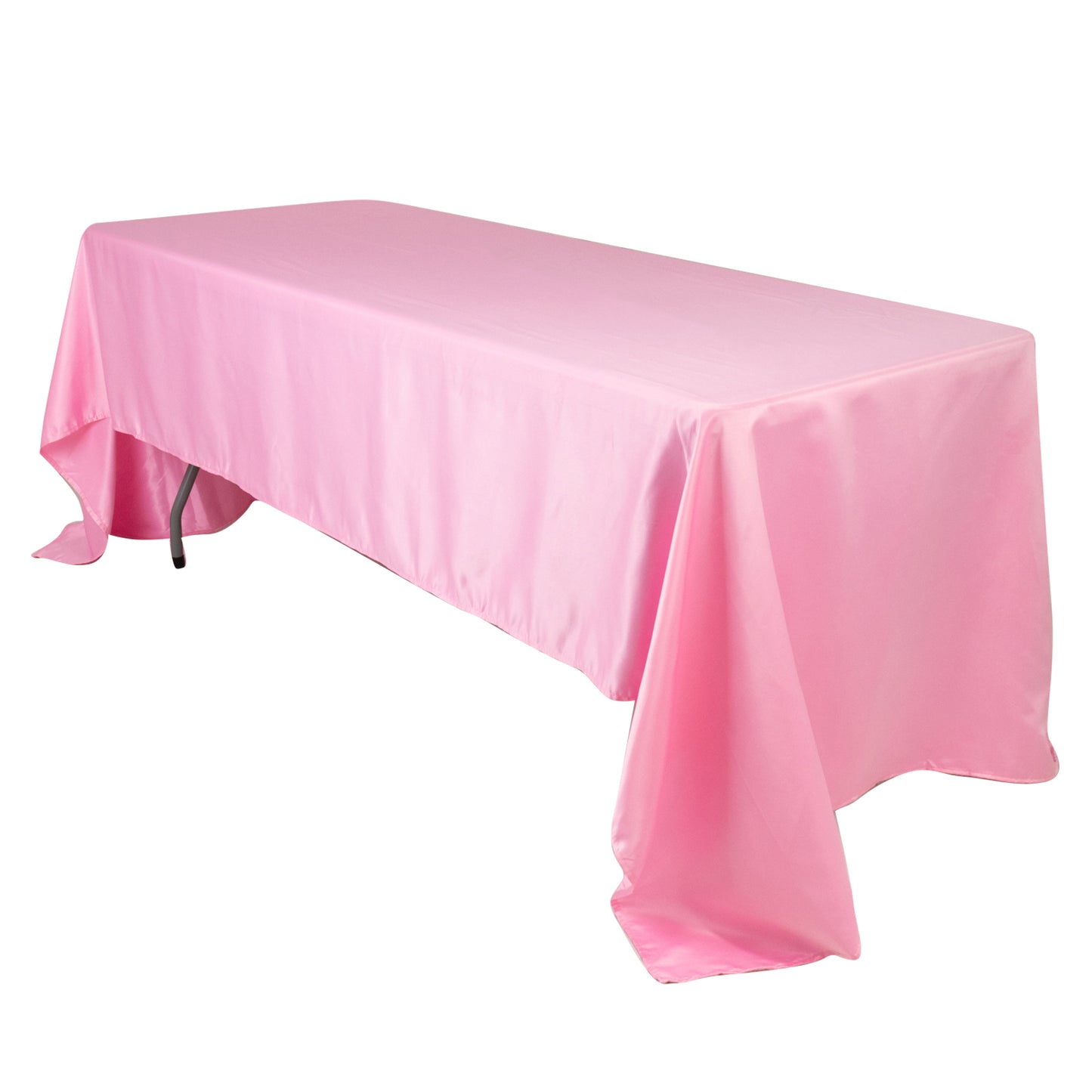 Pink Lamour satin rectangle tablecloth, 60"x126".