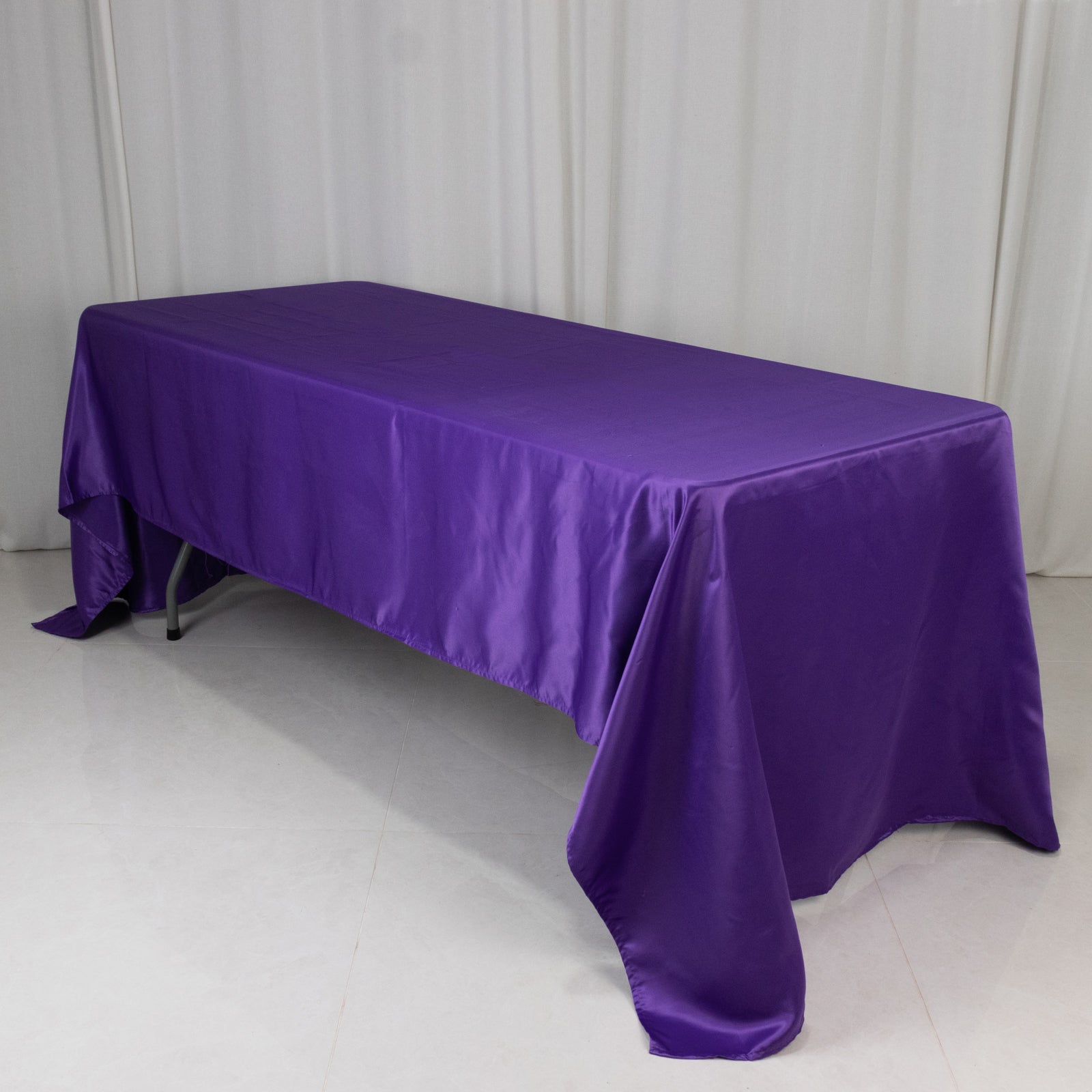 Purple Lamour satin rectangle tablecloth, 60"x126".