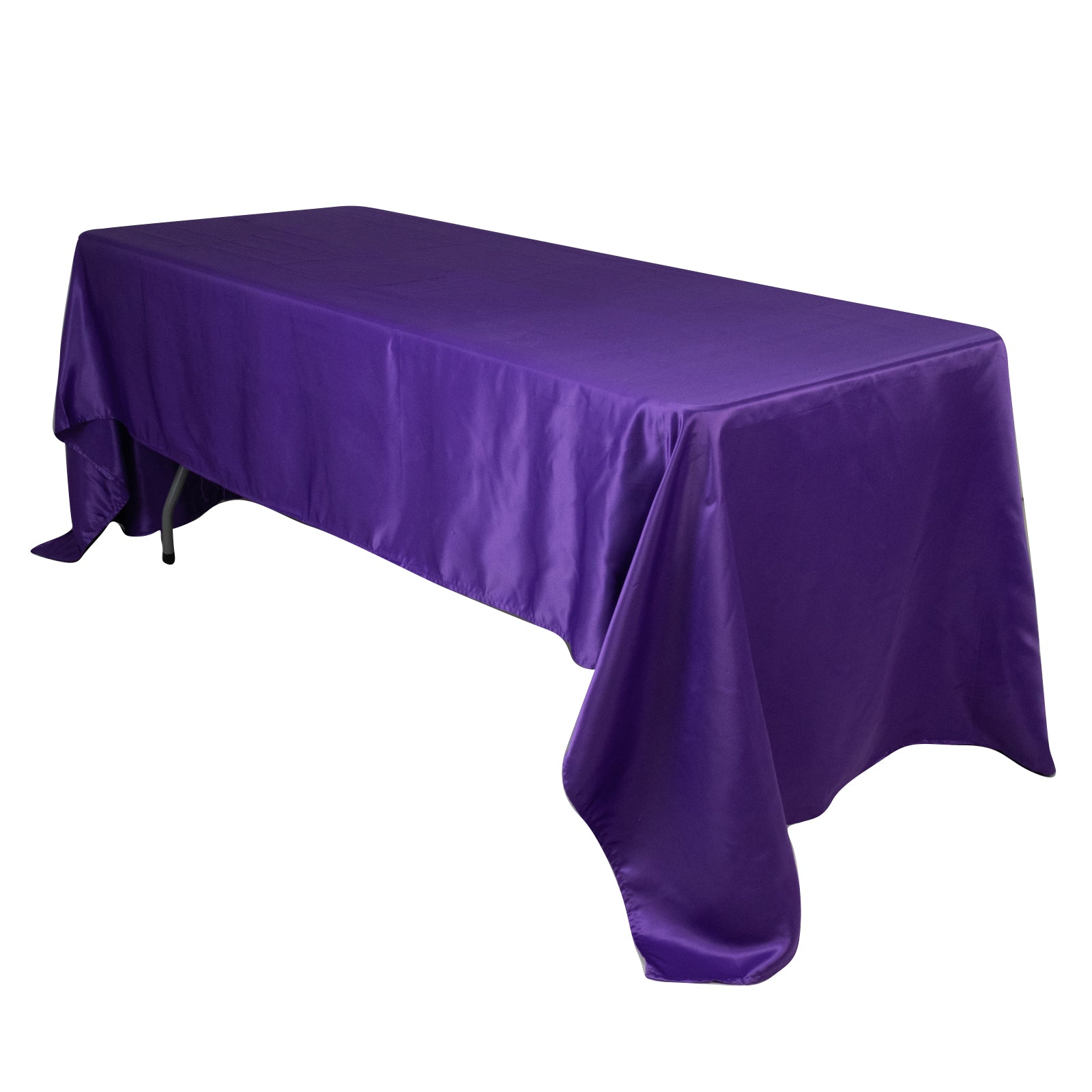 Purple satin rectangle tablecloth, 60"x126".