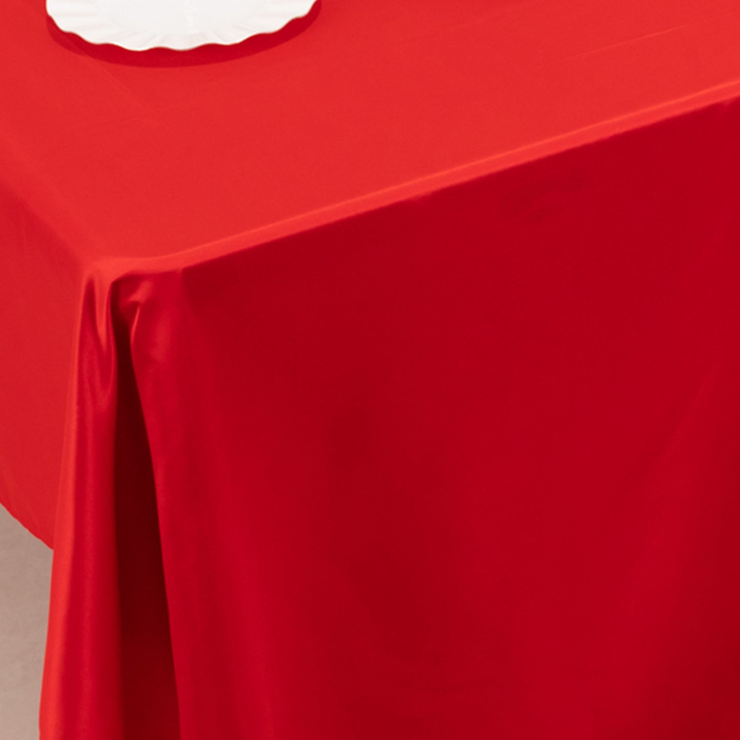 Red Lamour satin rectangle tablecloth, 60"x126".