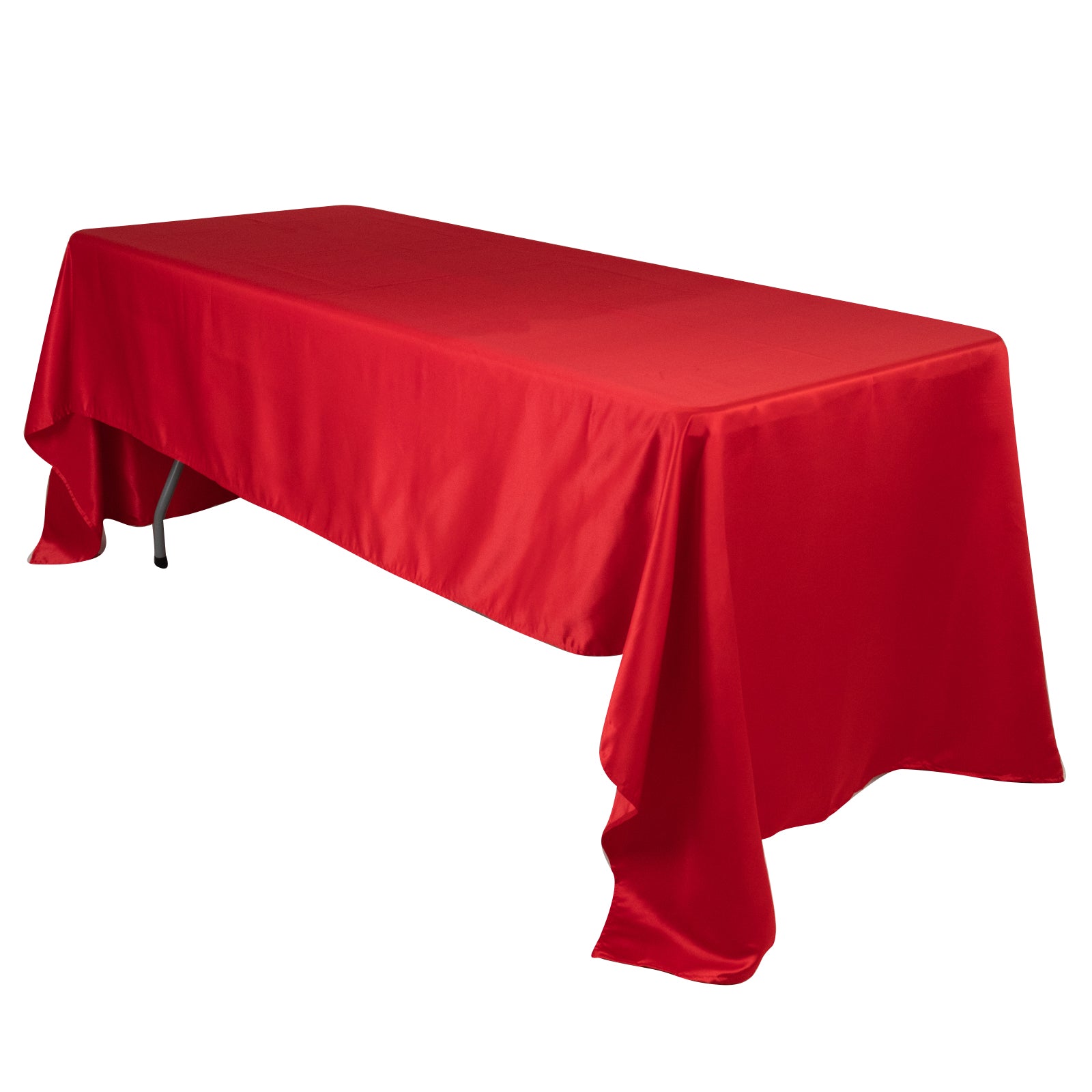 Red Lamour satin rectangle tablecloth, 60"x126".