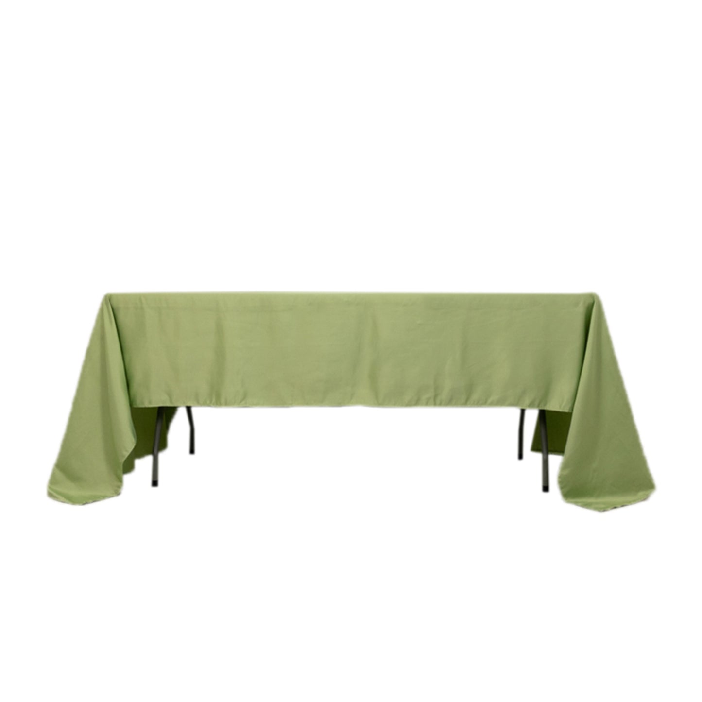 60"x126" Sage Green Lamour Satin Rectangle Tablecloth